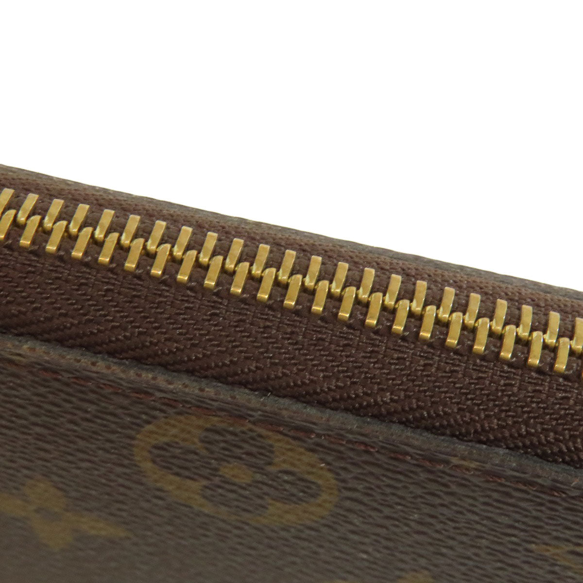 LOUIS VUITTON Long Wallet Purse M60744 Monogram canvas Brown Portefeuille Clemence mens(Unisex) Used Authentic