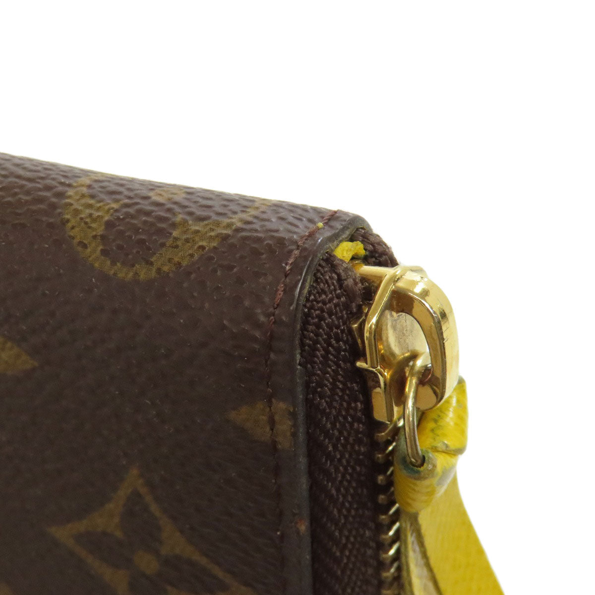 LOUIS VUITTON Long Wallet Purse M60744 Monogram canvas Brown Portefeuille Clemence mens(Unisex) Used Authentic