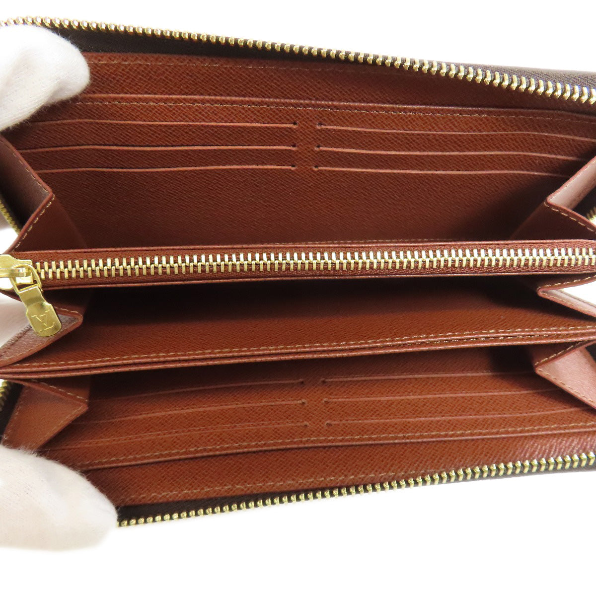 LOUIS VUITTON Long Wallet Purse M42616 Monogram canvas Brown Zippy wallet Women(Unisex) Used Authentic