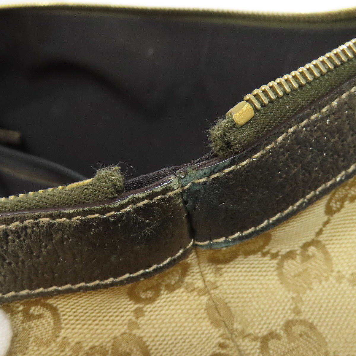 GUCCI Tote Bag 141470 canvas Brown Abbey GG pattern Women Used Authentic