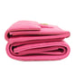 CHANEL Bifold Wallet Grained Calfskin Skin pink COCO Mark Gold Metal Tri-fold Wallet Women Used Authentic