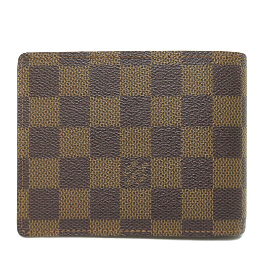 LOUIS VUITTON Bifold Wallet N60011 Damier canvas Brown Portefeuille Florin Women Used Authentic