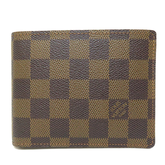 LOUIS VUITTON Bifold Wallet N60011 Damier canvas Brown Portefeuille Florin Women Used Authentic