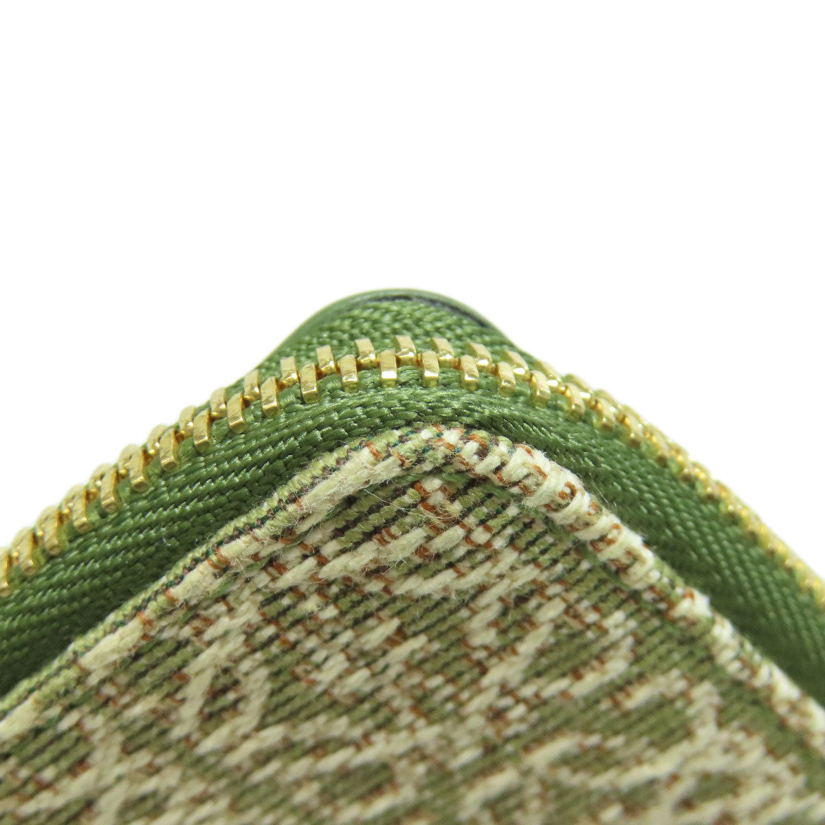LOEWE Coin case Canvas, Leather green anagram Women Used Authentic