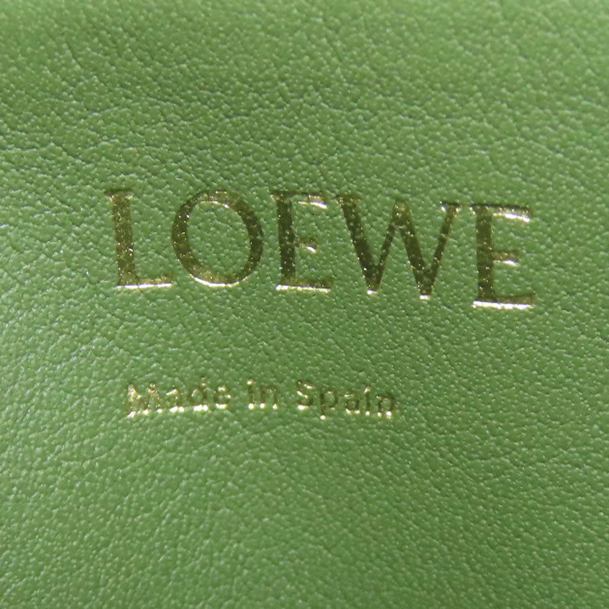 LOEWE Coin case Canvas, Leather green anagram Women Used Authentic