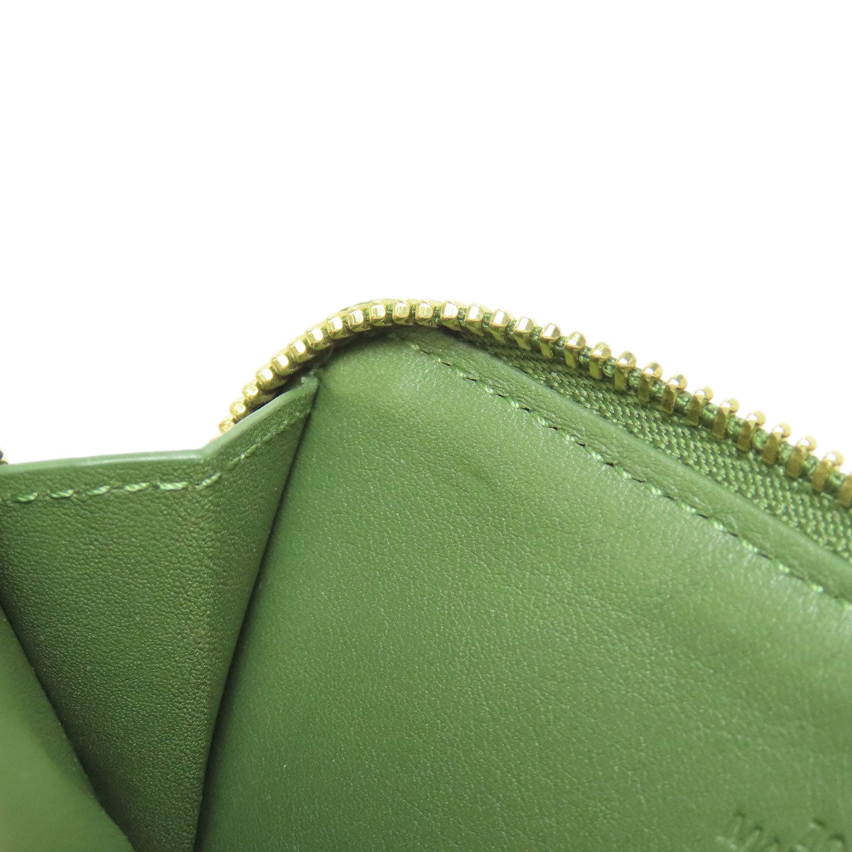 LOEWE Coin case Canvas, Leather green anagram Women Used Authentic