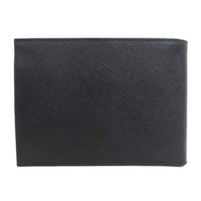 PRADA Bifold Wallet Safiano black logo Women Used Authentic
