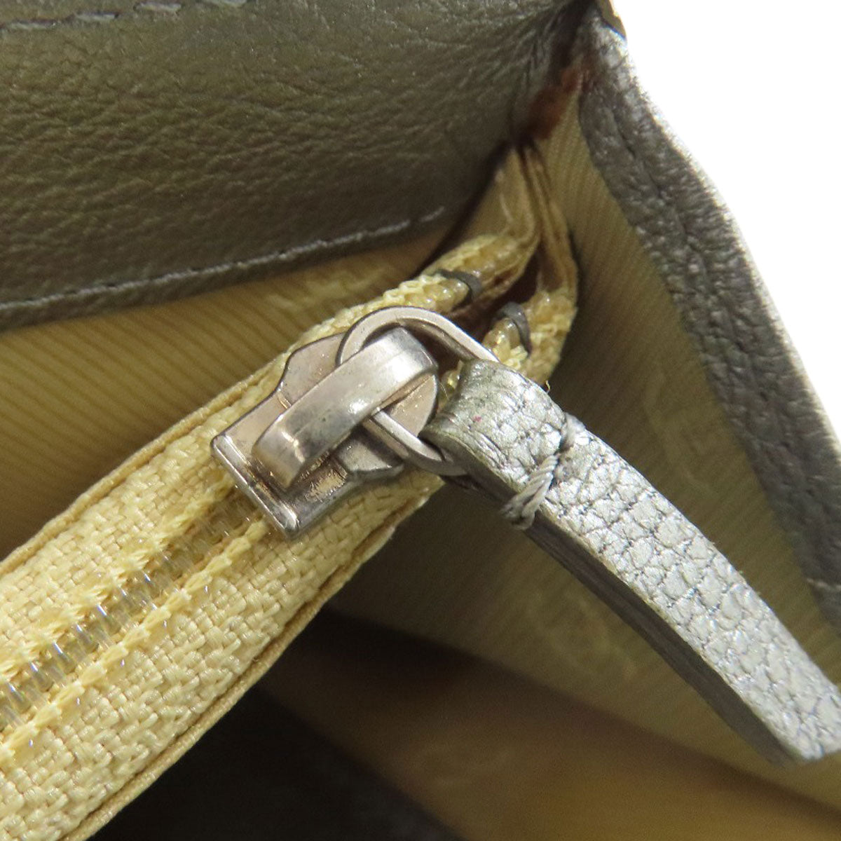 CHANEL Long Wallet Purse Calfskin Silver COCO Mark SilverMetal Women Used Authentic