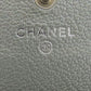 CHANEL Long Wallet Purse Calfskin Silver COCO Mark SilverMetal Women Used Authentic