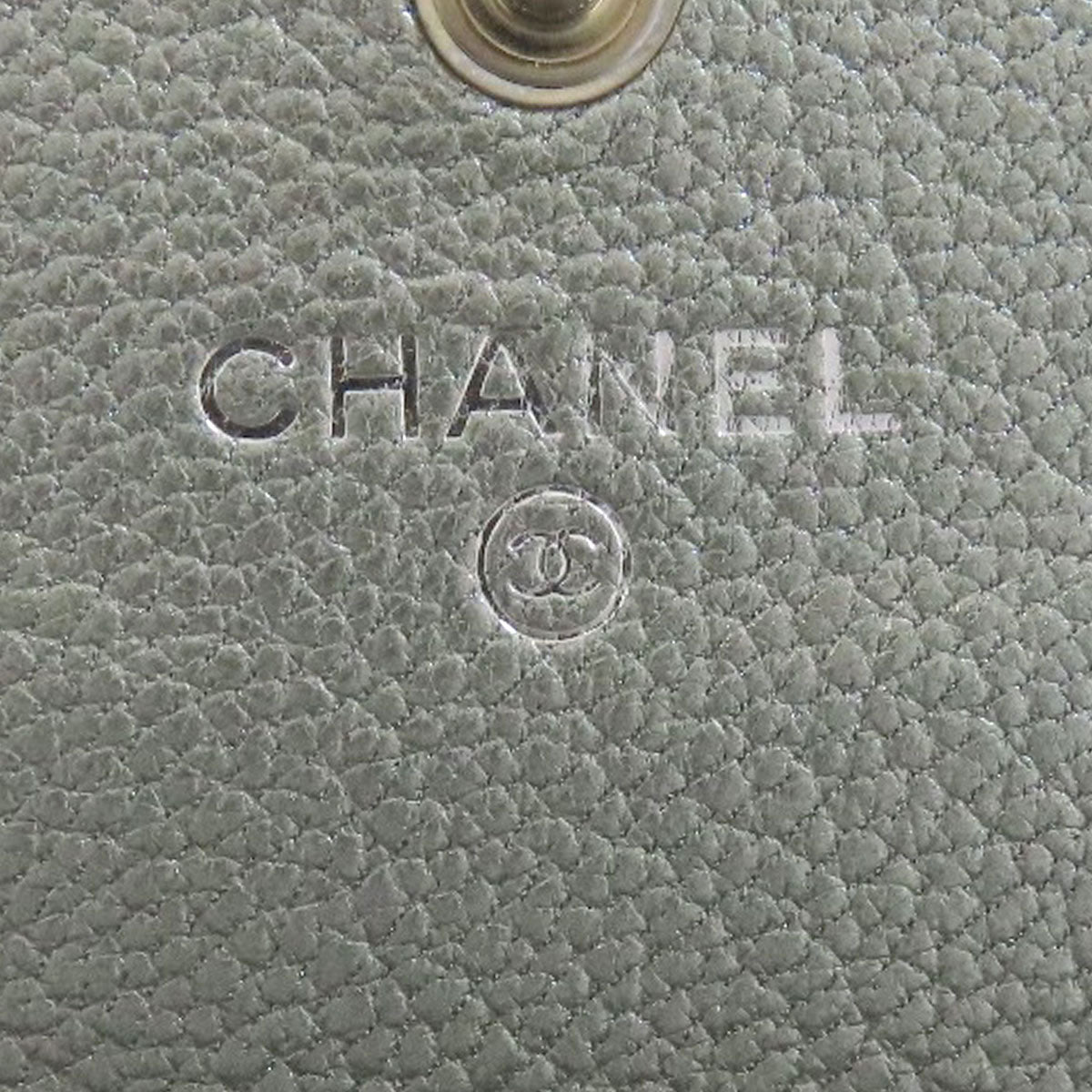 CHANEL Long Wallet Purse Calfskin Silver COCO Mark SilverMetal Women Used Authentic