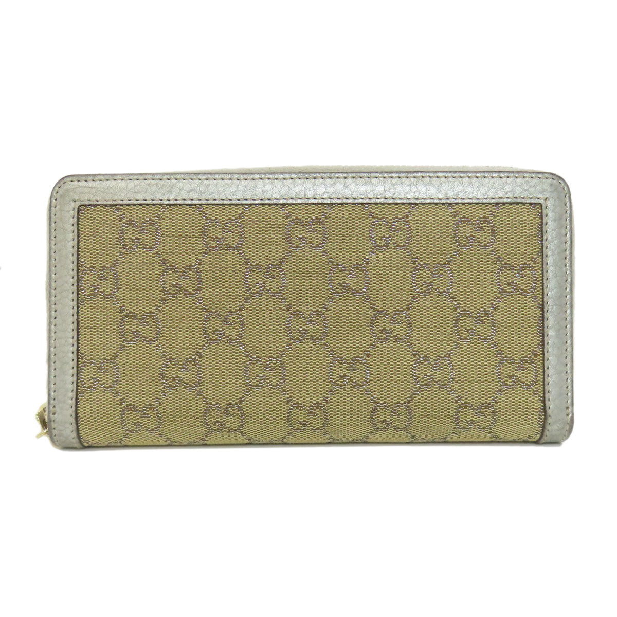 GUCCI Long Wallet Purse 224252 Canvas, Leather Brown GG Women Used Authentic