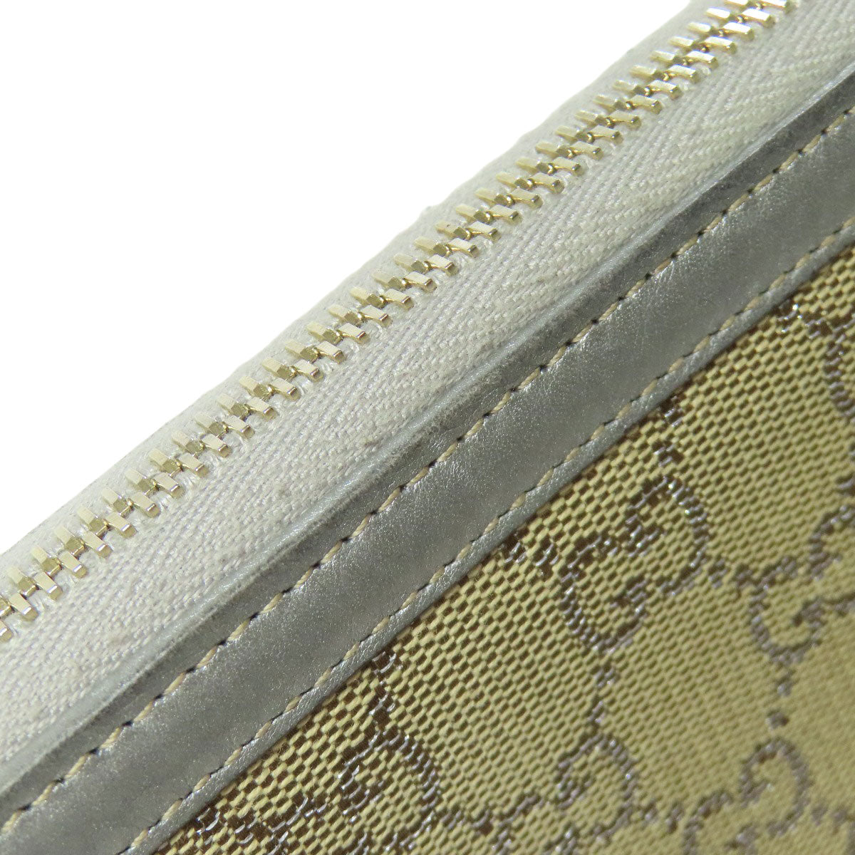 GUCCI Long Wallet Purse 224252 Canvas, Leather Brown GG Women Used Authentic