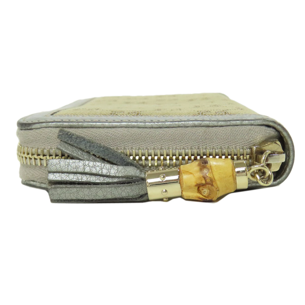 GUCCI Long Wallet Purse 224252 Canvas, Leather Brown GG Women Used Authentic
