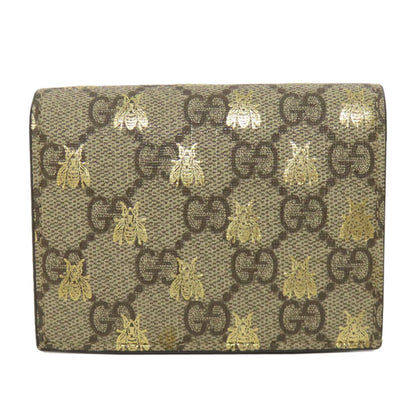 GUCCI Bifold Wallet 508757 PVC Brown GG Supreme B Women Used Authentic