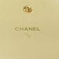 CHANEL Bifold Wallet Grained Calfskin Skin yellow COCO Mark Gold Metal Women Used Authentic