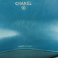 CHANEL Long Wallet Purse Calfskin blue Vstitch COCO Mark SilverMetal Women Used Authentic