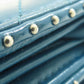 CHANEL Long Wallet Purse Calfskin blue Vstitch COCO Mark SilverMetal Women Used Authentic
