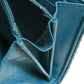 CHANEL Long Wallet Purse Calfskin blue Vstitch COCO Mark SilverMetal Women Used Authentic