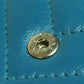 CHANEL Long Wallet Purse Calfskin blue Vstitch COCO Mark SilverMetal Women Used Authentic