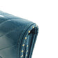 CHANEL Long Wallet Purse Calfskin blue Vstitch COCO Mark SilverMetal Women Used Authentic