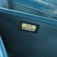 CHANEL Long Wallet Purse Calfskin blue Vstitch COCO Mark SilverMetal Women Used Authentic