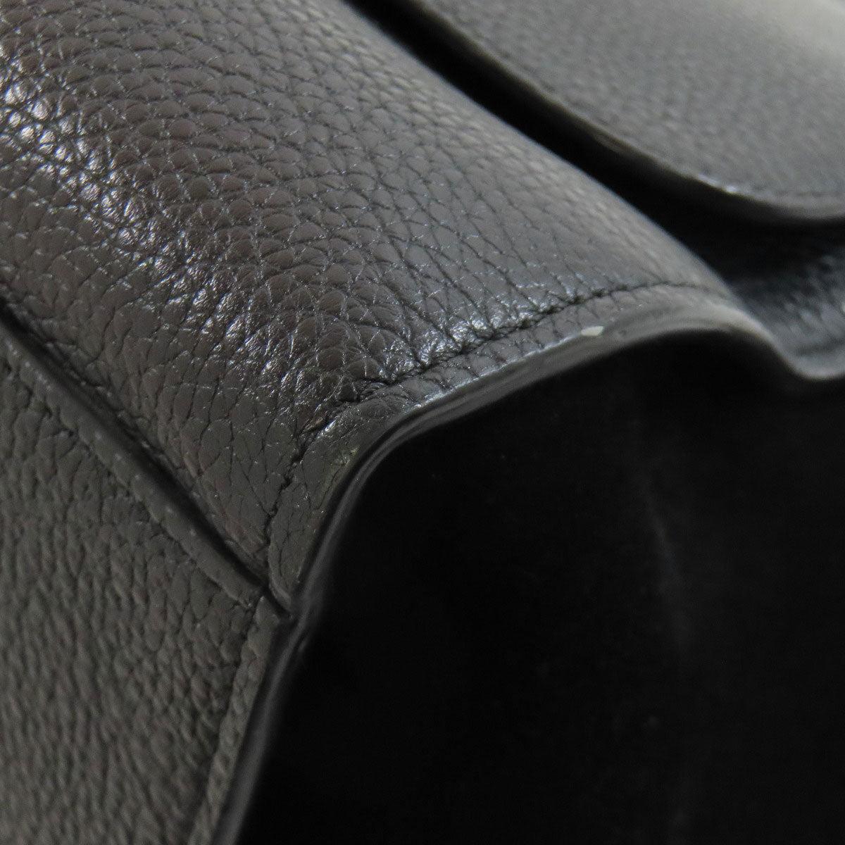 CELINE Handbag leather black Trapeze 2WAY Women Used Authentic