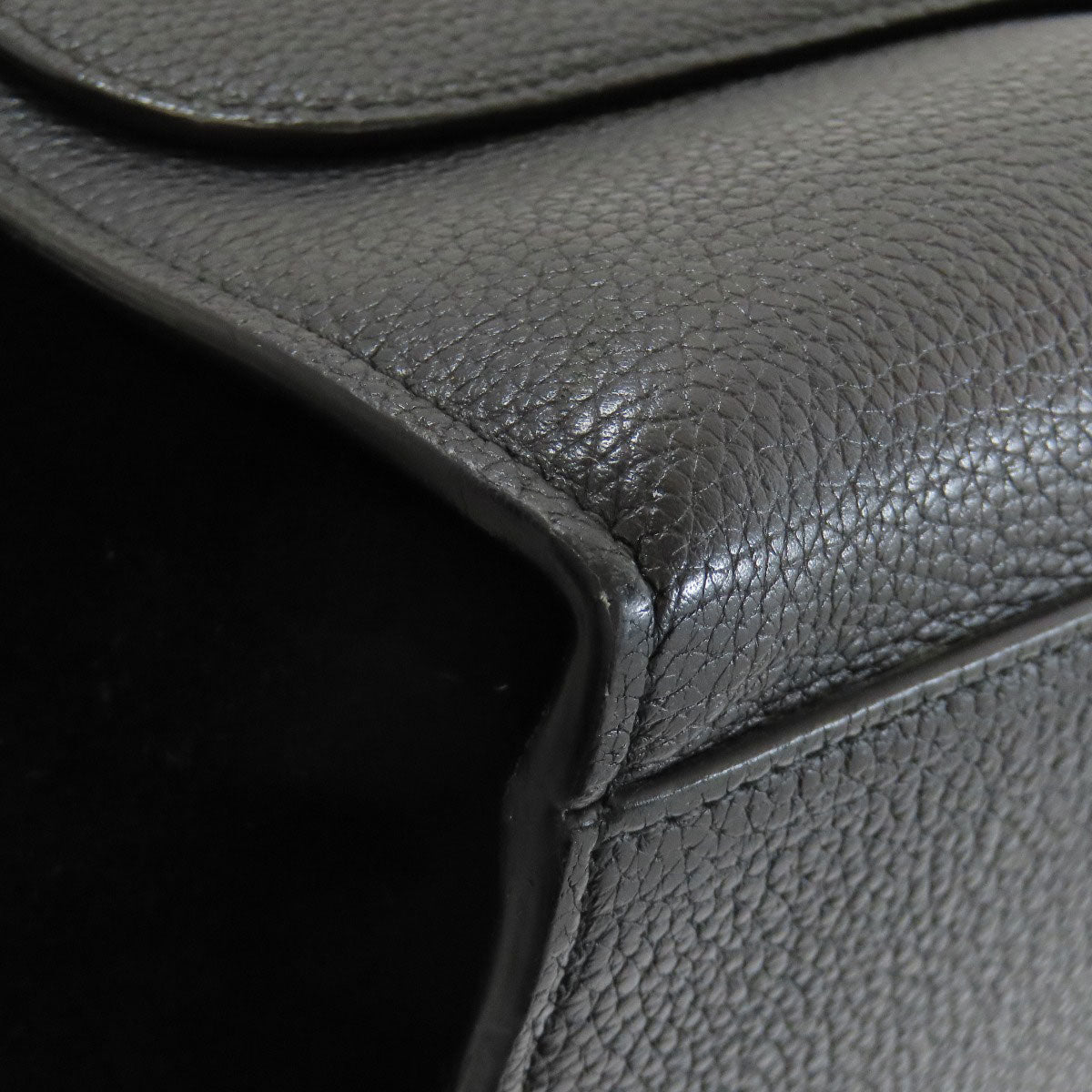 CELINE Handbag leather black Trapeze 2WAY Women Used Authentic