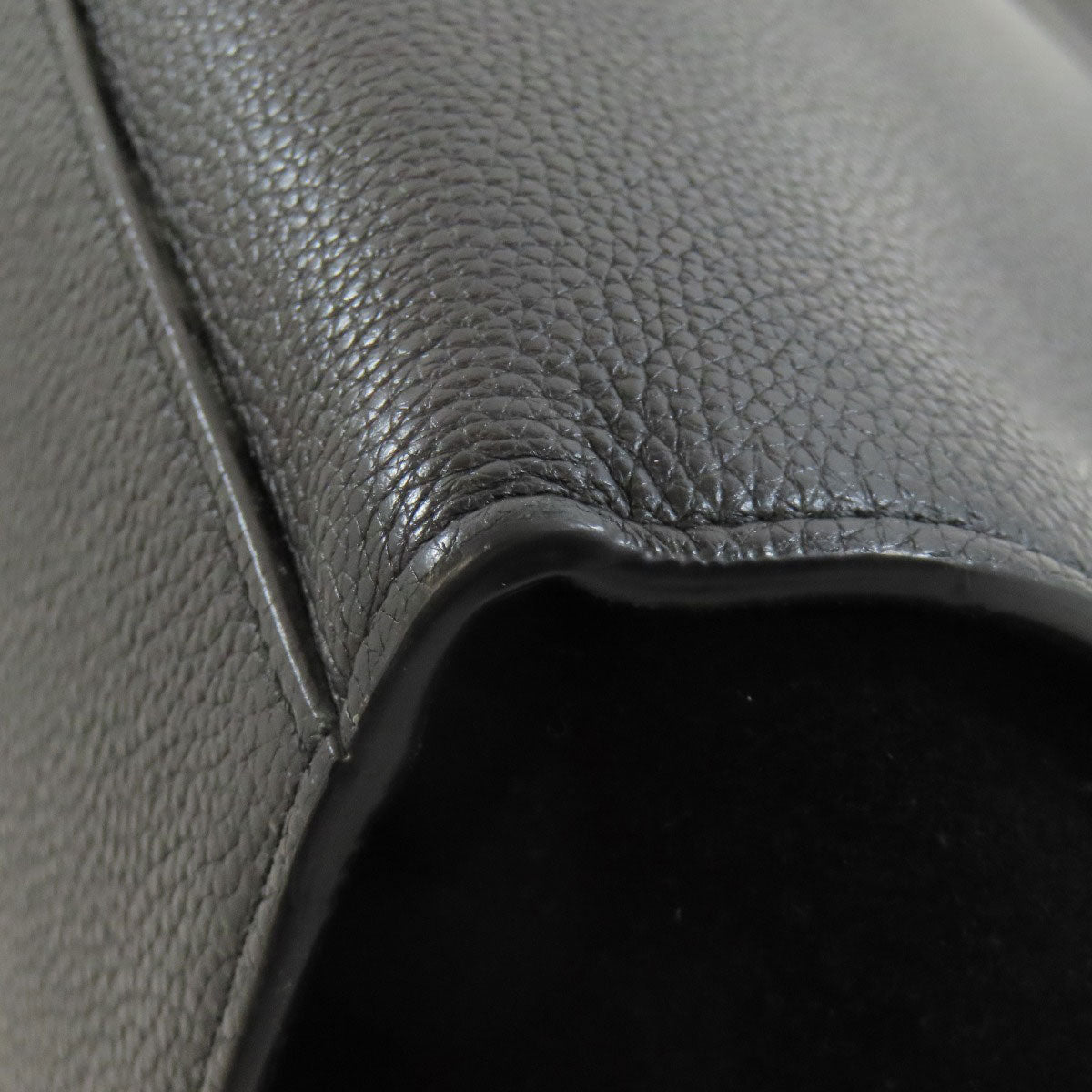CELINE Handbag leather black Trapeze 2WAY Women Used Authentic