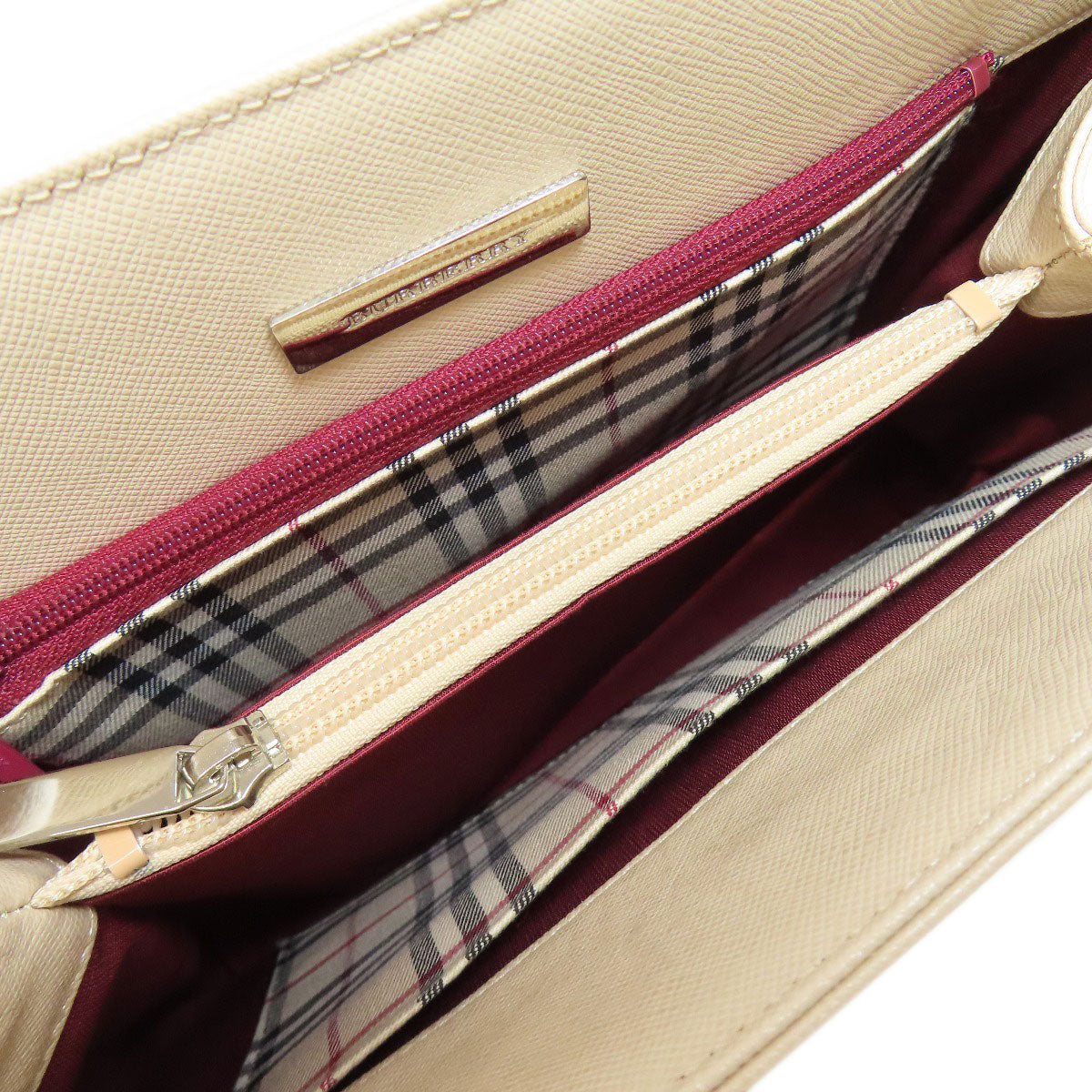BURBERRY Handbag PVC beige logo Women Used Authentic