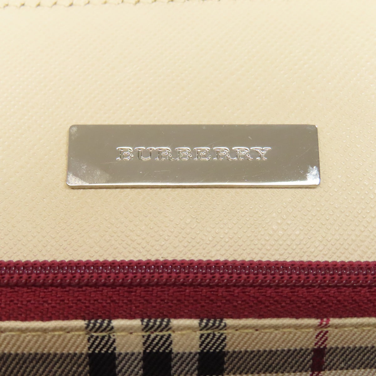 BURBERRY Handbag PVC beige logo Women Used Authentic