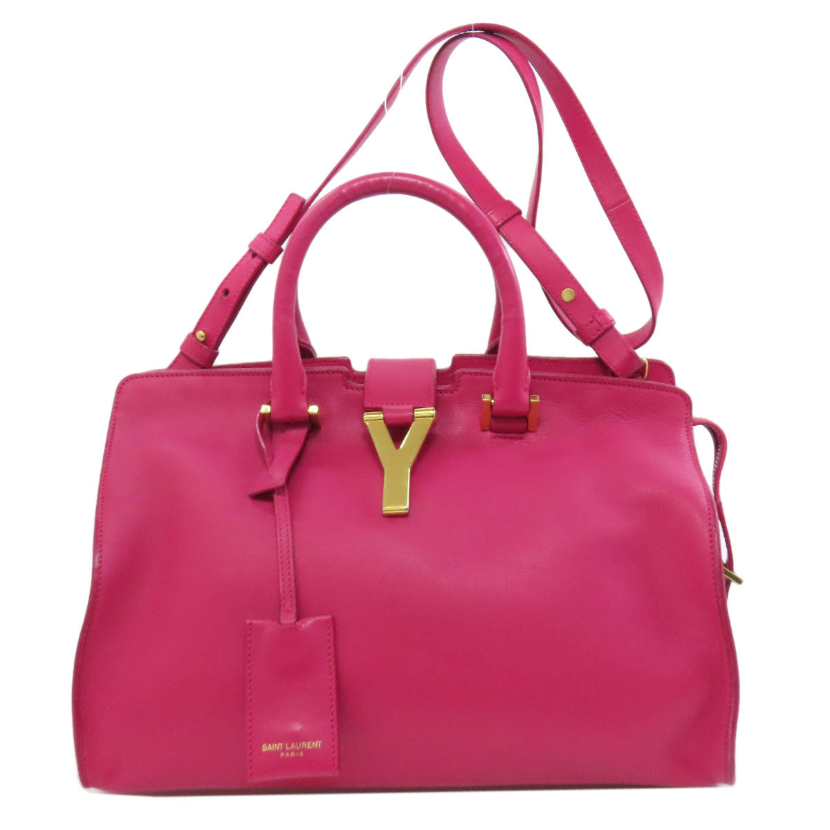 SAINT LAURENT Handbag leather pink Petit Cabas 2WAY Women Used Authentic