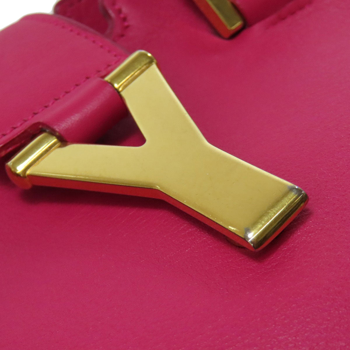 SAINT LAURENT Handbag leather pink Petit Cabas 2WAY Women Used Authentic