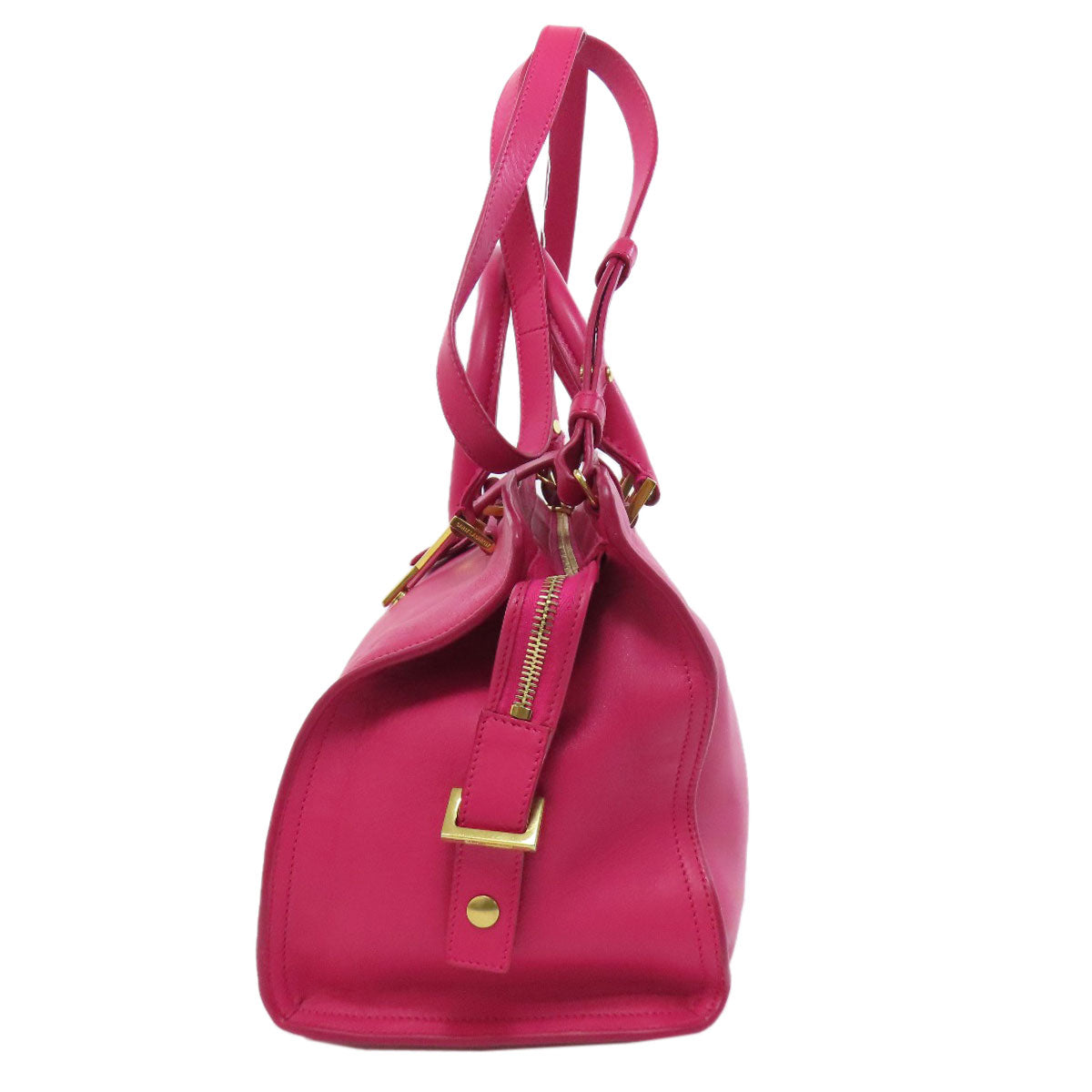 SAINT LAURENT Handbag leather pink Petit Cabas 2WAY Women Used Authentic