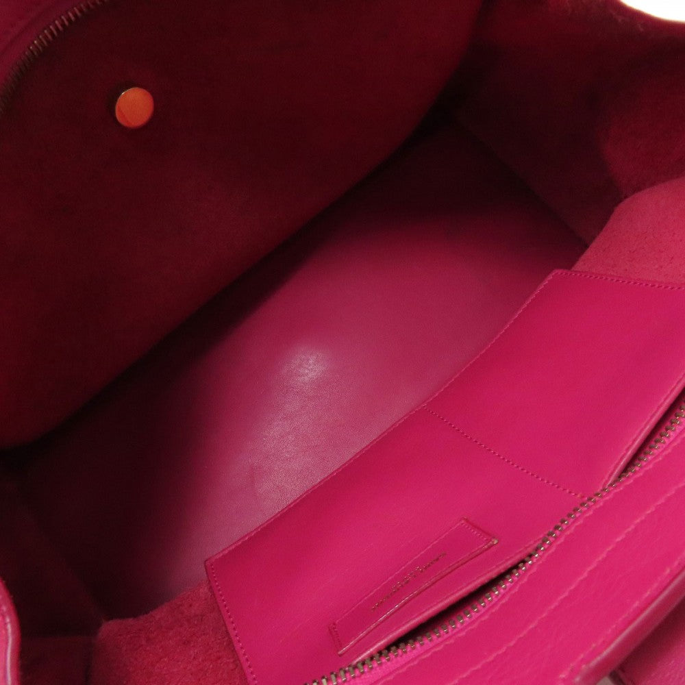 SAINT LAURENT Handbag leather pink Petit Cabas 2WAY Women Used Authentic