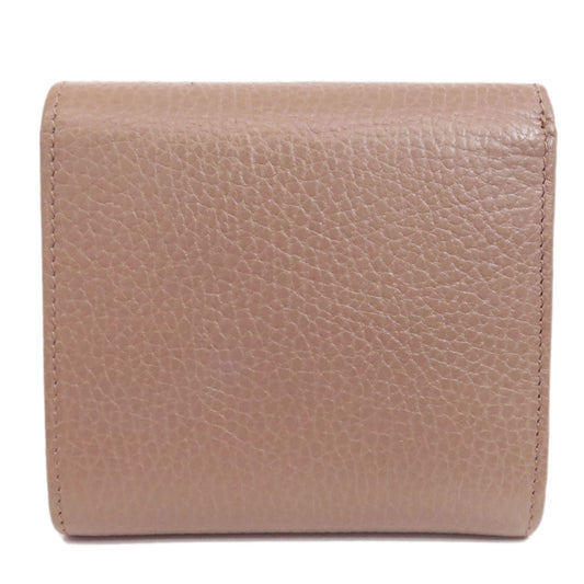 GUCCI Bifold Wallet 593587 leather beige Double G GG Marmont Medium Wallet Women Used Authentic