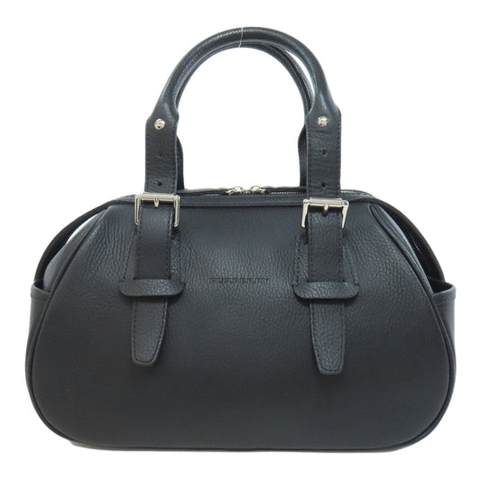 BURBERRY Handbag leather black logo Women Used Authentic