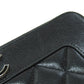 CHANEL Long Wallet Purse lambskin black Mademoiselle SilverMetal Women Used Authentic