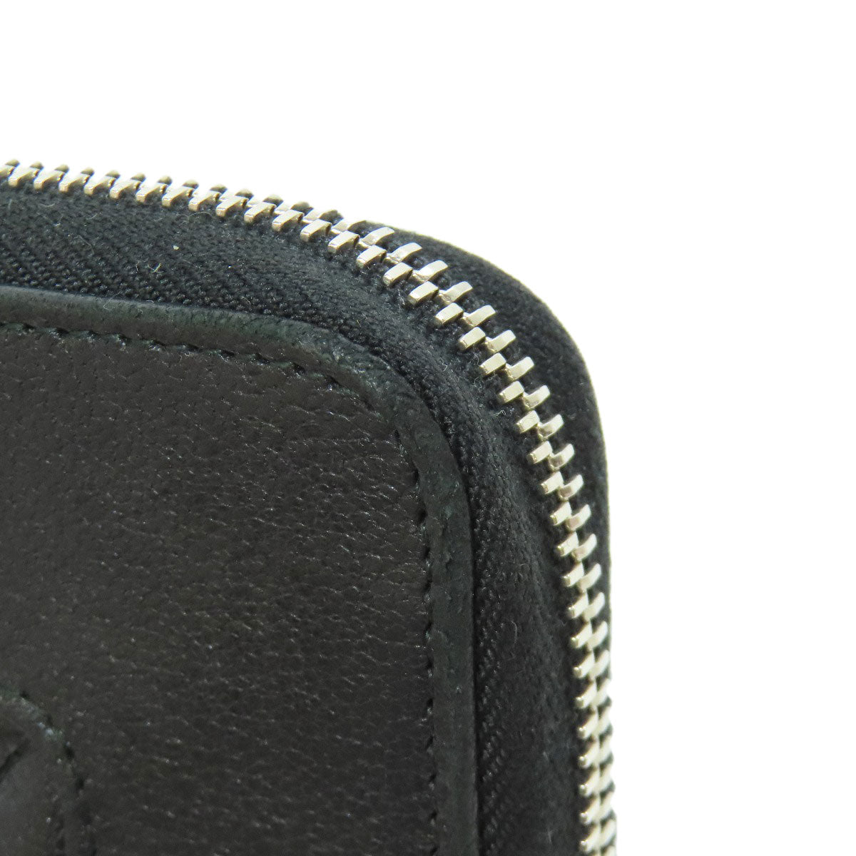 CHANEL Long Wallet Purse lambskin black Mademoiselle SilverMetal Women Used Authentic
