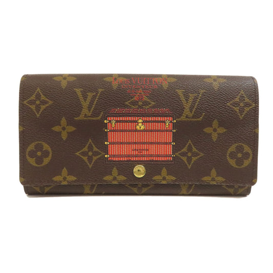 LOUIS VUITTON Long Wallet Purse M60415 Monogram canvas Brown Portefeuille Sarah Trunk Women Used Authentic