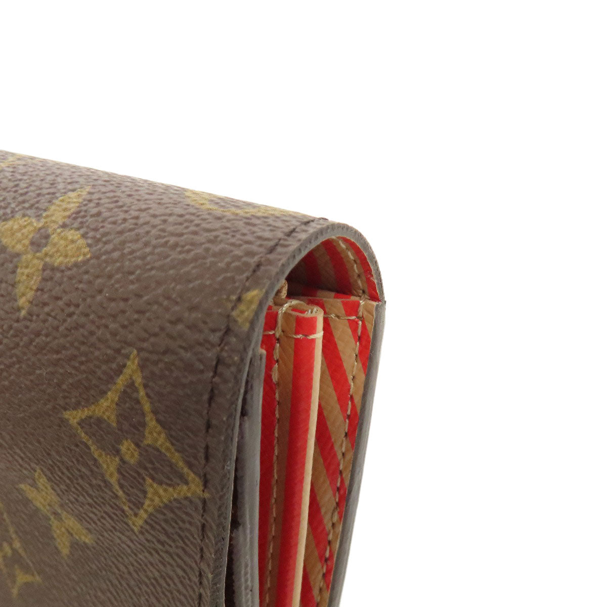 LOUIS VUITTON Long Wallet Purse M60415 Monogram canvas Brown Portefeuille Sarah Trunk Women Used Authentic