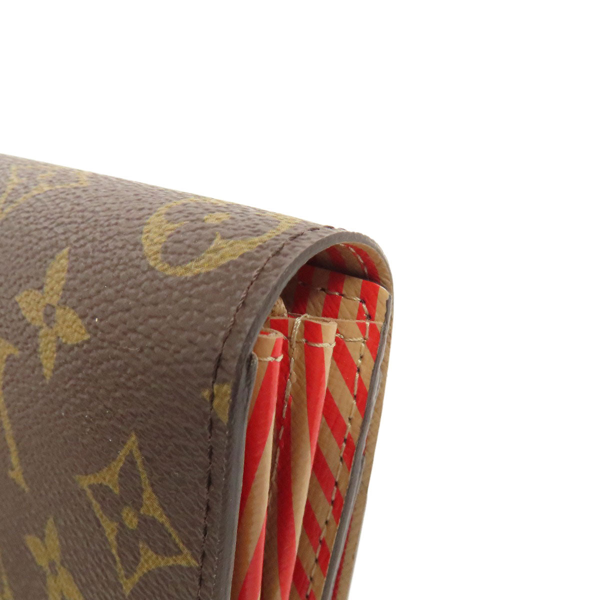 LOUIS VUITTON Long Wallet Purse M60415 Monogram canvas Brown Portefeuille Sarah Trunk Women Used Authentic