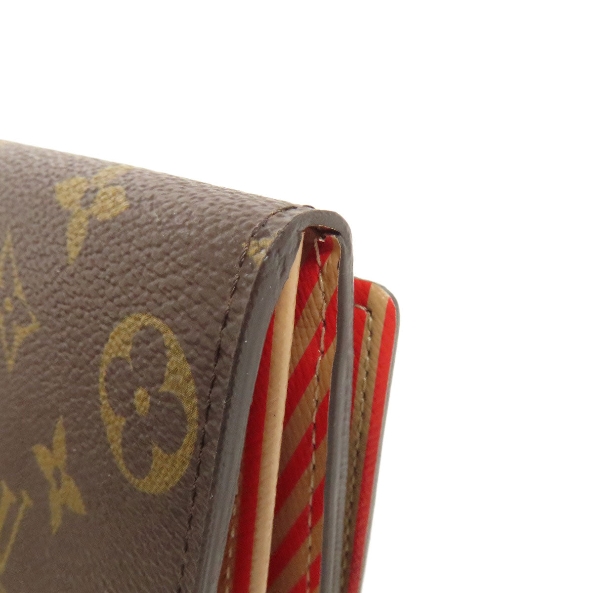 LOUIS VUITTON Long Wallet Purse M60415 Monogram canvas Brown Portefeuille Sarah Trunk Women Used Authentic