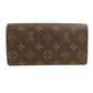 LOUIS VUITTON Long Wallet Purse M60415 Monogram canvas Brown Portefeuille Sarah Trunk Women Used Authentic