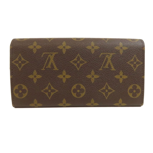 LOUIS VUITTON Long Wallet Purse M60415 Monogram canvas Brown Portefeuille Sarah Trunk Women Used Authentic