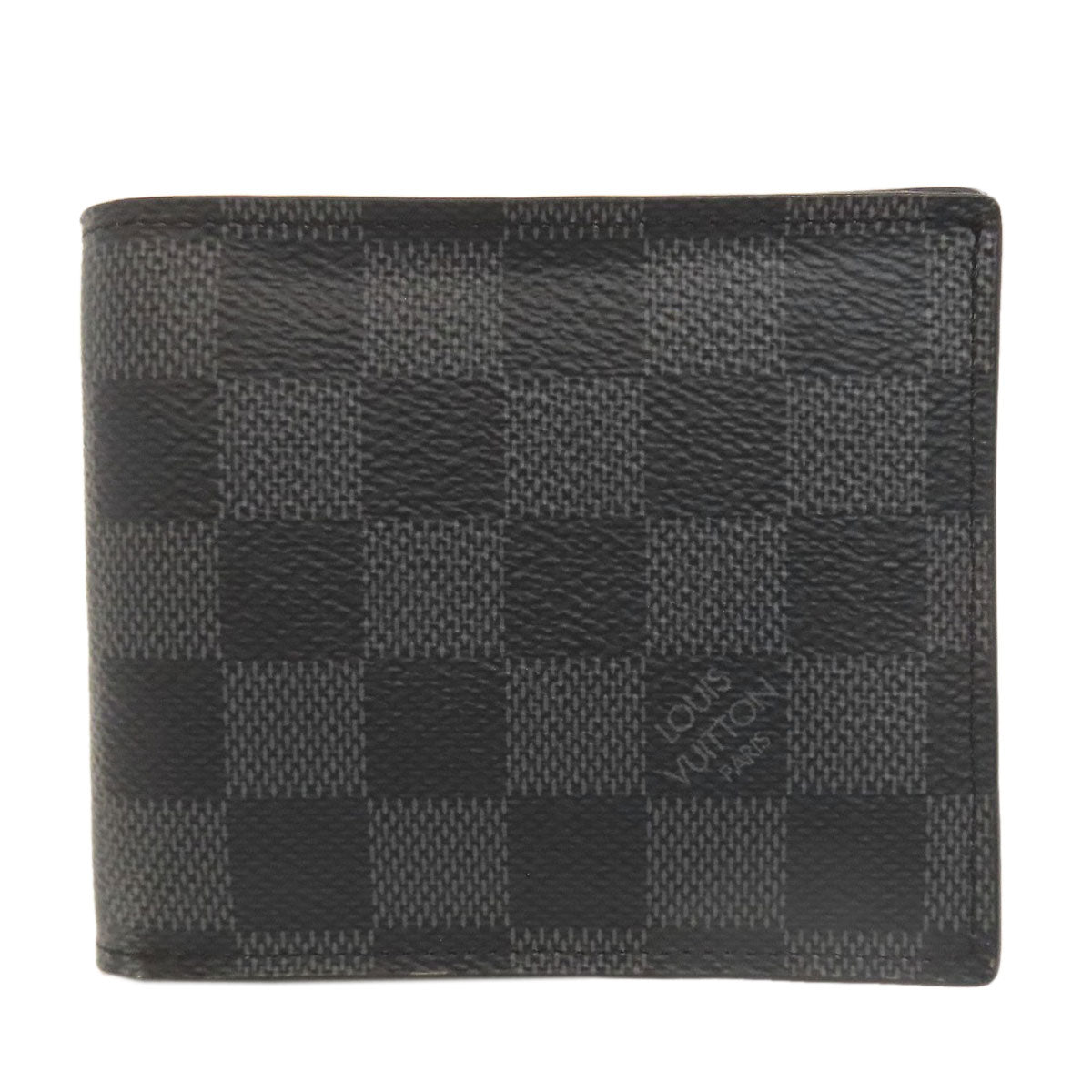 LOUIS VUITTON Bifold Wallet N60053 Damier canvas gray Portefeuille Amerigo NM mens Used Authentic