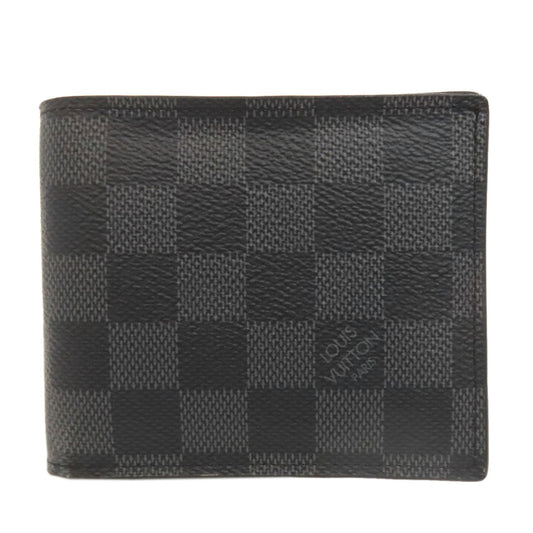 LOUIS VUITTON Bifold Wallet N60053 Damier canvas gray Portefeuille Amerigo NM mens Used Authentic