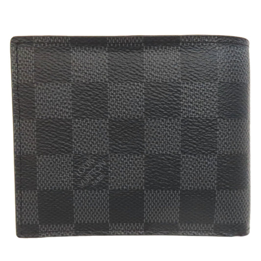 LOUIS VUITTON Bifold Wallet N60053 Damier canvas gray Portefeuille Amerigo NM mens Used Authentic