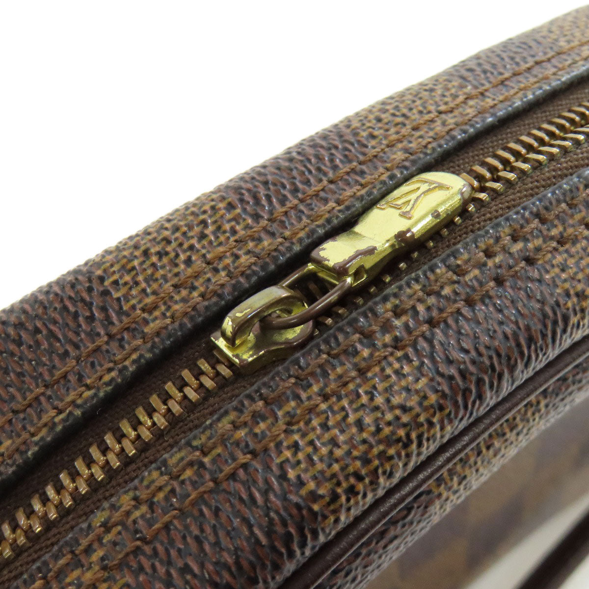 LOUIS VUITTON Shoulder Bag N51296 Damier canvas Brown Pochette Ipanema PM Women Used Authentic