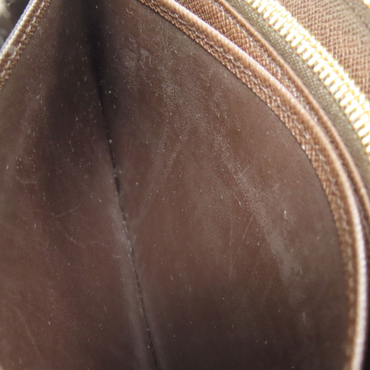 LOUIS VUITTON Long Wallet Purse N60015 Damier canvas Brown Zippy wallet old