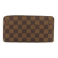LOUIS VUITTON Long Wallet Purse N60015 Damier canvas Brown Zippy wallet old